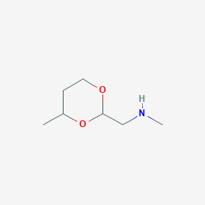 molecular formula C7H15NO2 B8371847 N-(4-methyl-1,3-dioxan-2-ylmethyl)methylamine 