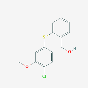 molecular formula C14H13ClO2S B8372097 {2-[(4-Chloro-3-methoxyphenyl)sulfanyl]phenyl}methanol CAS No. 61150-50-3