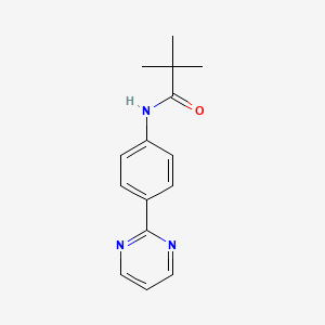 molecular formula C15H17N3O B8372100 N-(4-(2-pyrimidinyl)phenyl)-2,2-dimethylpropanamide CAS No. 240139-83-7