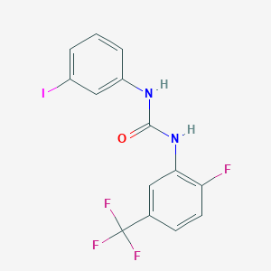 molecular formula C14H9F4IN2O B8372106 1-[2-Fluoro-5-(trifluoromethyl)phenyl]-3-(3-iodophenyl)urea 