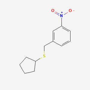 molecular formula C12H15NO2S B8372112 1-[(Cyclopentylsulfanyl)methyl]-3-nitrobenzene 