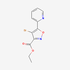 molecular formula C11H9BrN2O3 B8372115 Ethyl 4-bromo-5-(pyridin-2-yl)isoxazole-3-carboxylate 