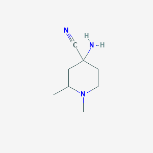 molecular formula C8H15N3 B8372122 4-Amino-4-cyano-1,2-dimethyl-piperidine 