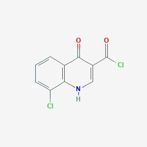 molecular formula C10H5Cl2NO2 B8372135 4-Hydroxy-8-chloro-3-quinoline-carboxylic acid chloride 