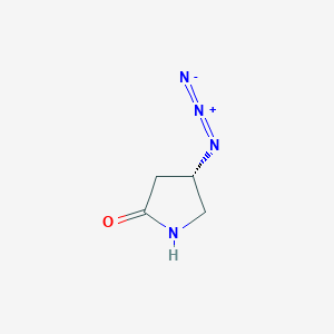 molecular formula C4H6N4O B8372163 (S)-(-)-4-azido-2-pyrrolidinone CAS No. 899806-32-7