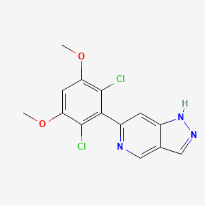 molecular formula C14H11Cl2N3O2 B8372191 6-(2,6-dichloro-3,5-dimethoxyphenyl)-1H-pyrazolo[4,3-c]pyridine 