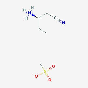 molecular formula C6H14N2O3S B8372209 [(2R)-1-cyanobutan-2-yl]azanium;methanesulfonate 