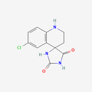 molecular formula C11H10ClN3O2 B8372214 6'-Chloro-1',2',3',4'-tetrahydro-spiro(imidazolidine-5,4'-quinoline)-2,4-dione 