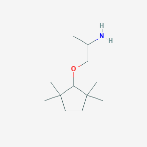 molecular formula C12H25NO B8372232 1-(2-Aminopropoxy)-2,2,5,5-tetramethylcyclopentane 