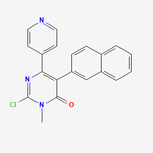 2-Chloro-3-methyl-5-naphthalen-2-yl-6-pyridin-4-yl-3H-pyrimidin-4-one