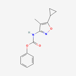 molecular formula C14H14N2O3 B8372373 (5-Cyclopropyl-4-methyl-isoxazol-3-yl)-carbamic acid phenyl ester 