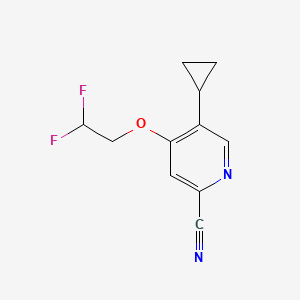 molecular formula C11H10F2N2O B8372381 5-Cyclopropyl-4-(2,2-difluoroethoxy)picolinonitrile 