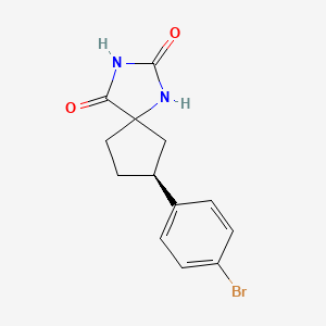(7S)-7-(4-bromophenyl)-1,3-diazaspiro[4.4]nonane-2,4-dione