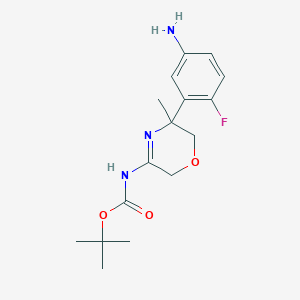 tert-Butyl (5-(5-amino-2-fluorophenyl)-5-methyl-5,6-dihydro-2H-1,4-oxazin-3-yl)carbamate