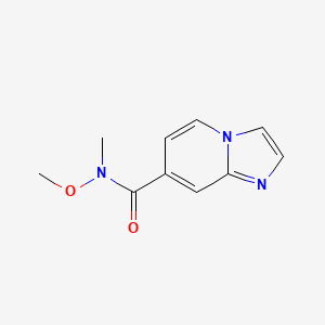 molecular formula C10H11N3O2 B8372563 N-methoxy-N-methylimidazo[1,2-a]pyridine-7-carboxamide 