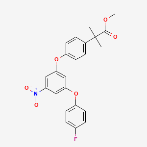 molecular formula C23H20FNO6 B8372613 Methyl 2-(4-(3-(4-fluorophenoxy)-5-nitrophenoxy)phenyl)-2-methylpropanoate 