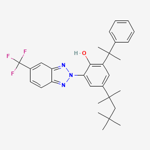 molecular formula C30H34F3N3O B8372718 Phenol, 2-(1-methyl-1-phenylethyl)-4-(1,1,3,3-tetramethylbutyl)-6-[5-(trifluoromethyl)-2H-benzotriazol-2-yl]- CAS No. 207738-63-4