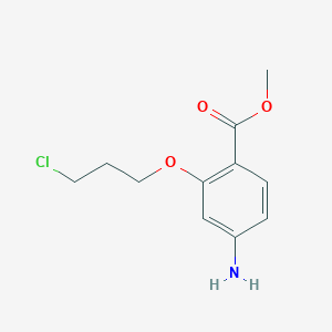 molecular formula C11H14ClNO3 B8373031 Methyl 4-amino-2-(3-chloropropoxy)benzoate 
