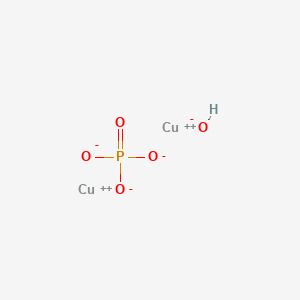 molecular formula CuHO5P-4 B083731 Copper hydroxide phosphate (Cu2(OH)(PO4)) CAS No. 12158-74-6
