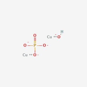 molecular formula Cu2HO5P B083731 Copper hydroxide phosphate (Cu2(OH)(PO4)) CAS No. 12158-74-6