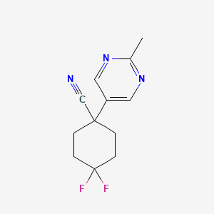 4,4-Difluoro-1-(2-methylpyrimidin-5-yl)cyclohexanecarbonitrile