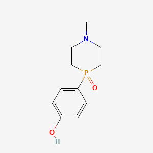 molecular formula C11H16NO2P B8373182 4-(1-Methyl-4-oxido-1,4-azaphosphinan-4-yl)phenol 
