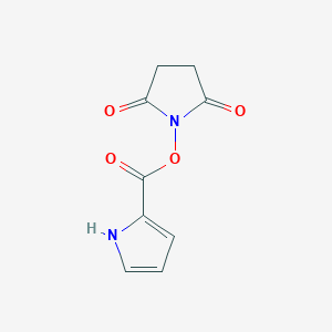 molecular formula C9H8N2O4 B8373208 1-[(1H-Pyrrol-2-ylcarbonyl)oxy]-2,5-pyrrolidinedione 