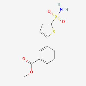 molecular formula C12H11NO4S2 B8373225 3-(5-Sulfamoyl-2-thienyl)benzoic acid methyl ester 