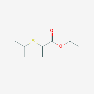molecular formula C8H16O2S B8373247 Ethyl 2-(isopropylthio)propionate 