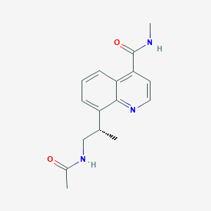 molecular formula C16H19N3O2 B8373293 (S)-8-(1-acetamidopropan-2-yl)-N-methylquinoline-4-carboxamide 