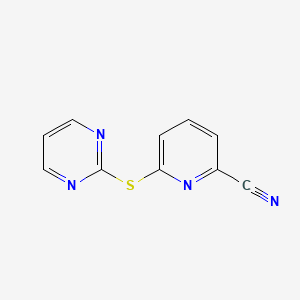 molecular formula C10H6N4S B8373306 2-Cyano-6-(2-pyrimidinyl)thiopyridine 