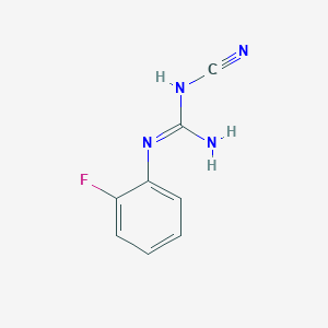 molecular formula C8H7FN4 B8373326 N''-cyano-N-(2-fluorophenyl)guanidine 