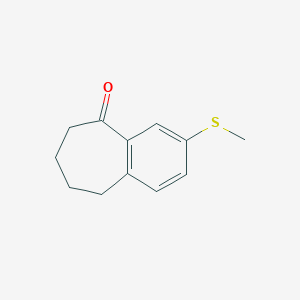 molecular formula C12H14OS B8373328 3-methylthio-6,7,8,9-tetrahydro-5H-benzocyclohepten-5-one 