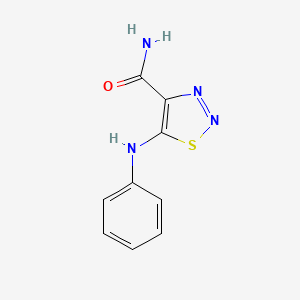 molecular formula C9H8N4OS B8373344 5-(N-phenylamino)-1,2,3-thiadiazole-4-carboxamide 