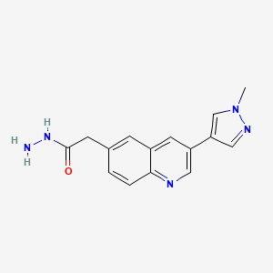 molecular formula C15H15N5O B8373364 [3-(1-methyl-1H-pyrazol-4-yl)-quinolin-6-yl]-acetic acid hydrazide 