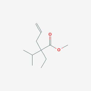 molecular formula C11H20O2 B8373894 Methyl 2-ethyl-2-(1-methylethyl)-4-pentenoate 