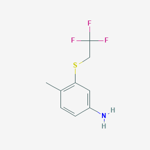 molecular formula C9H10F3NS B8374082 4-Methyl-3-(2,2,2-trifluoroethylthio)aniline 