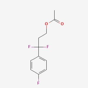 molecular formula C11H11F3O2 B8374298 Acetic acid [3,3-difluoro-3-(4-fluorophenyl)propyl] ester 