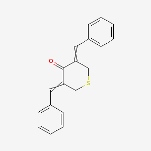 molecular formula C19H16OS B8374368 tetrahydro-3,5-bis(phenylmethylene)-4H-thiopyran-4-one 