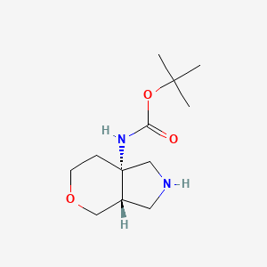 molecular formula C12H22N2O3 B8374495 tert-Butyl((3aS,7aS)-hexahydropyrano[3,4-c]pyrrol-7a(1H)-yl)carbamate 