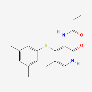 Propanamide, N-(4-((3,5-dimethylphenyl)thio)-1,2-dihydro-5-methyl-2-oxo-3-pyridinyl)-