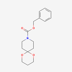 molecular formula C16H21NO4 B8374745 Benzyl 1,5-dioxa-9-azaspiro[5.5]undecane-9-carboxylate 