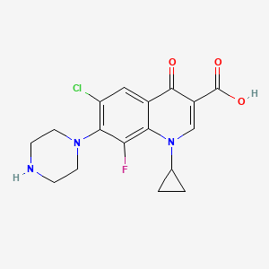 6-Chloro-1-cyclopropyl-8-fluoro-1,4-dihydro-4-oxo-7-(1-piperazinyl)-3-quinolinecarboxylic acid