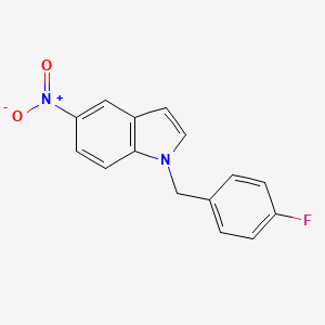 molecular formula C15H11FN2O2 B8375276 1-(4-fluoro-benzyl)-5-nitro-1H-indole 