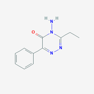 molecular formula C11H12N4O B8375477 4-amino-3-ethyl-6-phenyl-1,2,4-triazin-5(4H)-one 