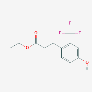 molecular formula C12H13F3O3 B8375506 Ethyl 3-(4'-hydroxy-2'-(trifluoromethyl)phenyl)propionate 