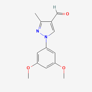 molecular formula C13H14N2O3 B8375637 1-(3,5-dimethoxyphenyl)-3-methyl-1H-pyrazole-4-carbaldehyde 