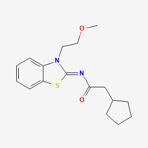 (E)-2-cyclopentyl-N-(3-(2-methoxyethyl)benzo[d]thiazol-2(3H)-ylidene)acetamide
