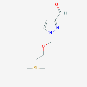 molecular formula C10H18N2O2Si B8375668 1-{[2-(trimethylsilyl)ethoxy]methyl}-1H-pyrazole-3-carbaldehyde 