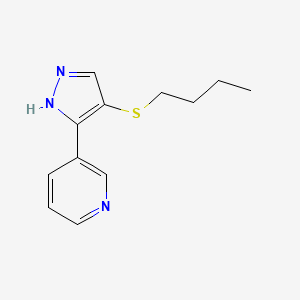 molecular formula C12H15N3S B8375726 3-(4-Butylsulfanyl-1H-pyrazol-3-yl)-pyridine 